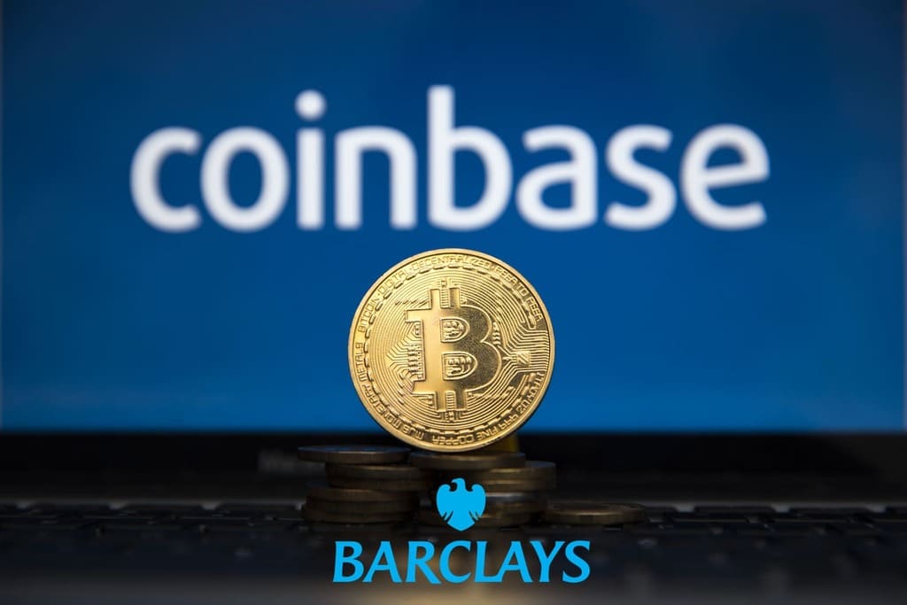 Биржа криптовалют Coinbase и банк Barclays